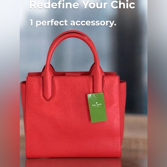 KATE SPADE NWT Prikly Pear Red Leather Satchel Crossbody Meriwether Flyn St. - Picture 3 of 6